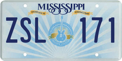 MS license plate ZSL171
