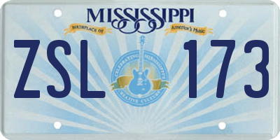 MS license plate ZSL173