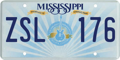 MS license plate ZSL176