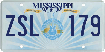 MS license plate ZSL179