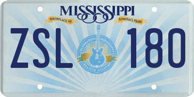 MS license plate ZSL180