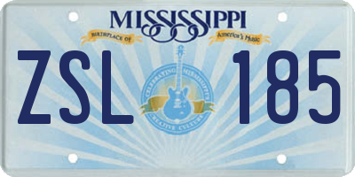 MS license plate ZSL185