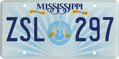 MS license plate ZSL297