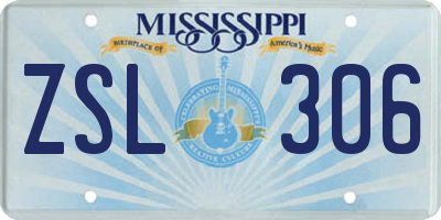 MS license plate ZSL306