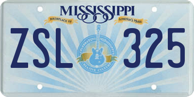 MS license plate ZSL325