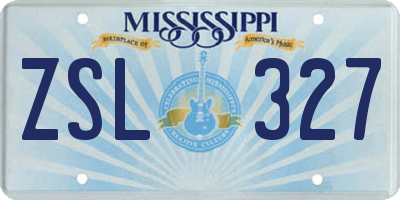 MS license plate ZSL327