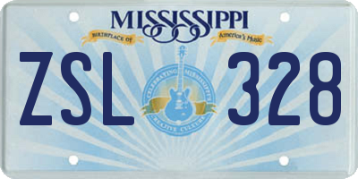 MS license plate ZSL328