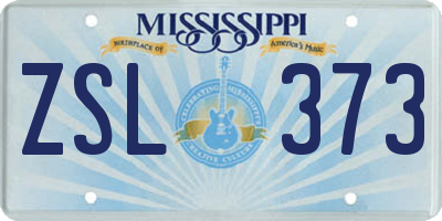 MS license plate ZSL373