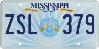 MS license plate ZSL379
