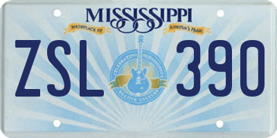 MS license plate ZSL390