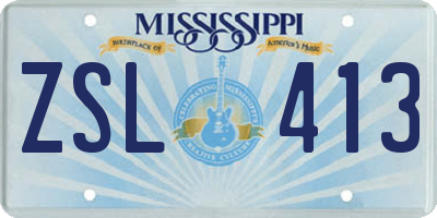 MS license plate ZSL413