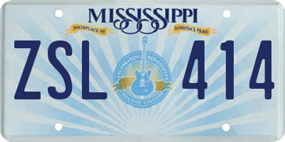 MS license plate ZSL414