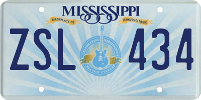 MS license plate ZSL434