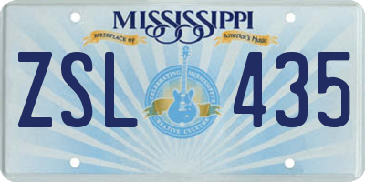 MS license plate ZSL435
