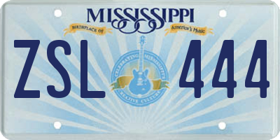 MS license plate ZSL444
