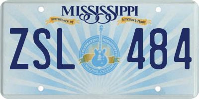 MS license plate ZSL484