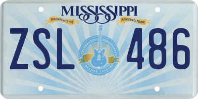 MS license plate ZSL486