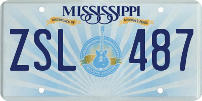 MS license plate ZSL487