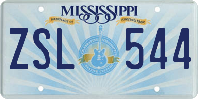MS license plate ZSL544