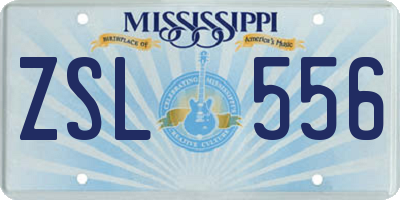 MS license plate ZSL556