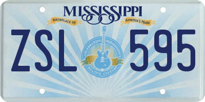MS license plate ZSL595