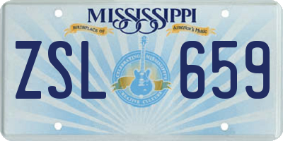 MS license plate ZSL659
