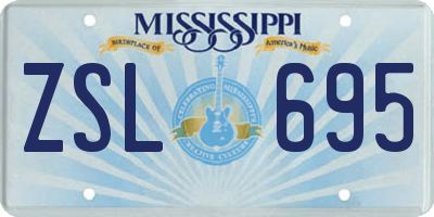 MS license plate ZSL695