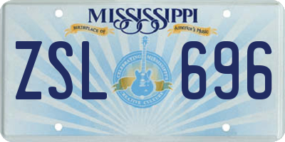 MS license plate ZSL696