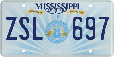 MS license plate ZSL697