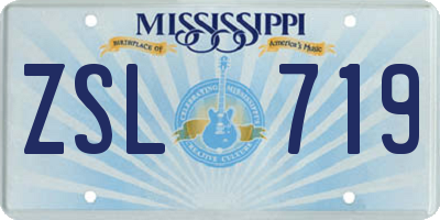 MS license plate ZSL719
