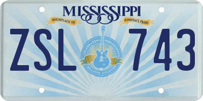 MS license plate ZSL743
