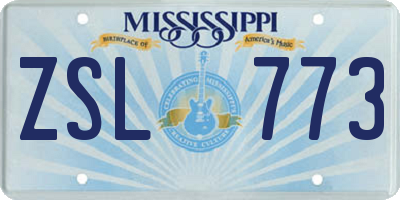 MS license plate ZSL773