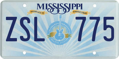 MS license plate ZSL775
