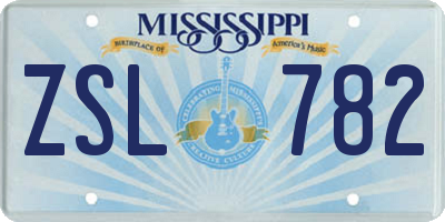 MS license plate ZSL782