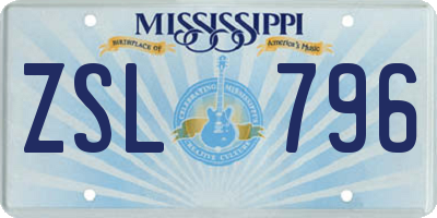 MS license plate ZSL796