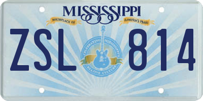 MS license plate ZSL814