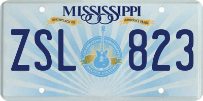 MS license plate ZSL823