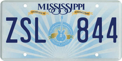 MS license plate ZSL844