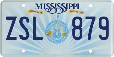 MS license plate ZSL879