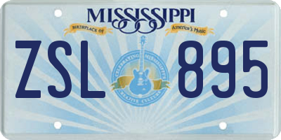 MS license plate ZSL895