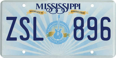 MS license plate ZSL896