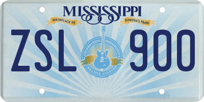 MS license plate ZSL900