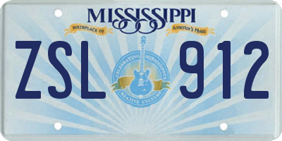 MS license plate ZSL912