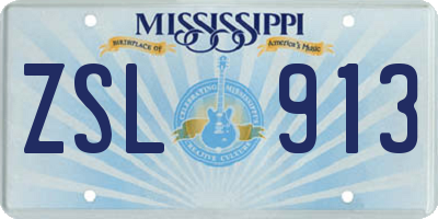 MS license plate ZSL913