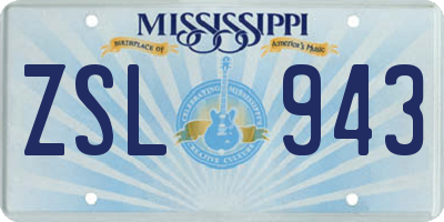MS license plate ZSL943