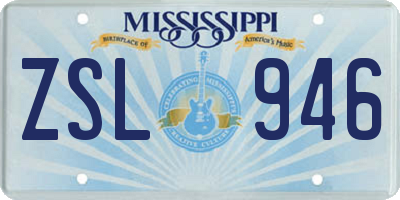 MS license plate ZSL946