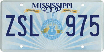 MS license plate ZSL975