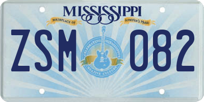 MS license plate ZSM082