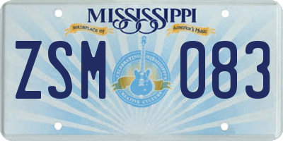 MS license plate ZSM083