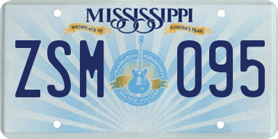 MS license plate ZSM095